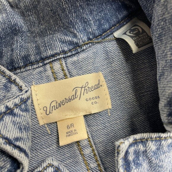 NEW Women's 6/R Long Sleeve Utility Baggy Denim Jumpsuit - Universal Thread k930 - Picture 6 of 9